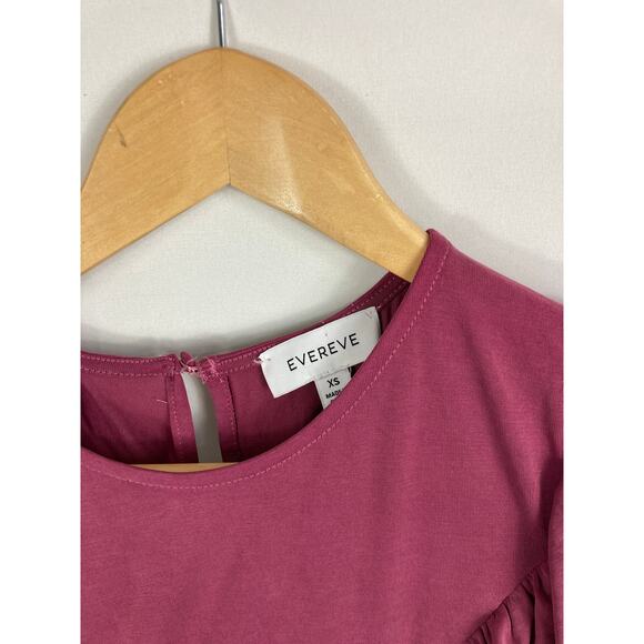 Evereve Ruffle Top Purple Blouse Size XS - Picture 3 of 6